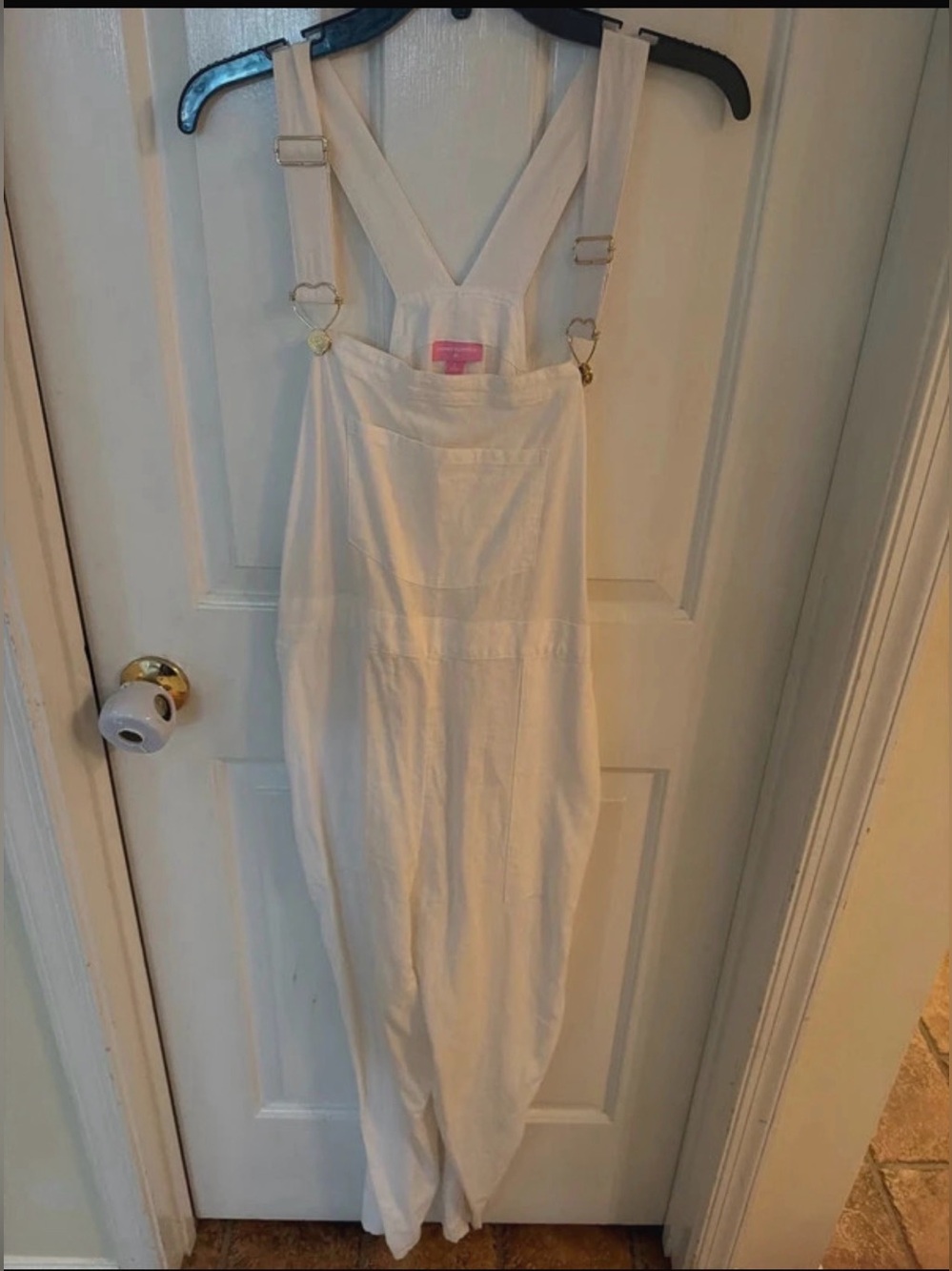 Stoney Clover Lane Cream Linen Overalls